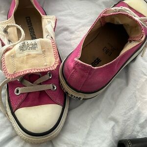 Pink used Converse All Stars, womens 7. Soles look great!